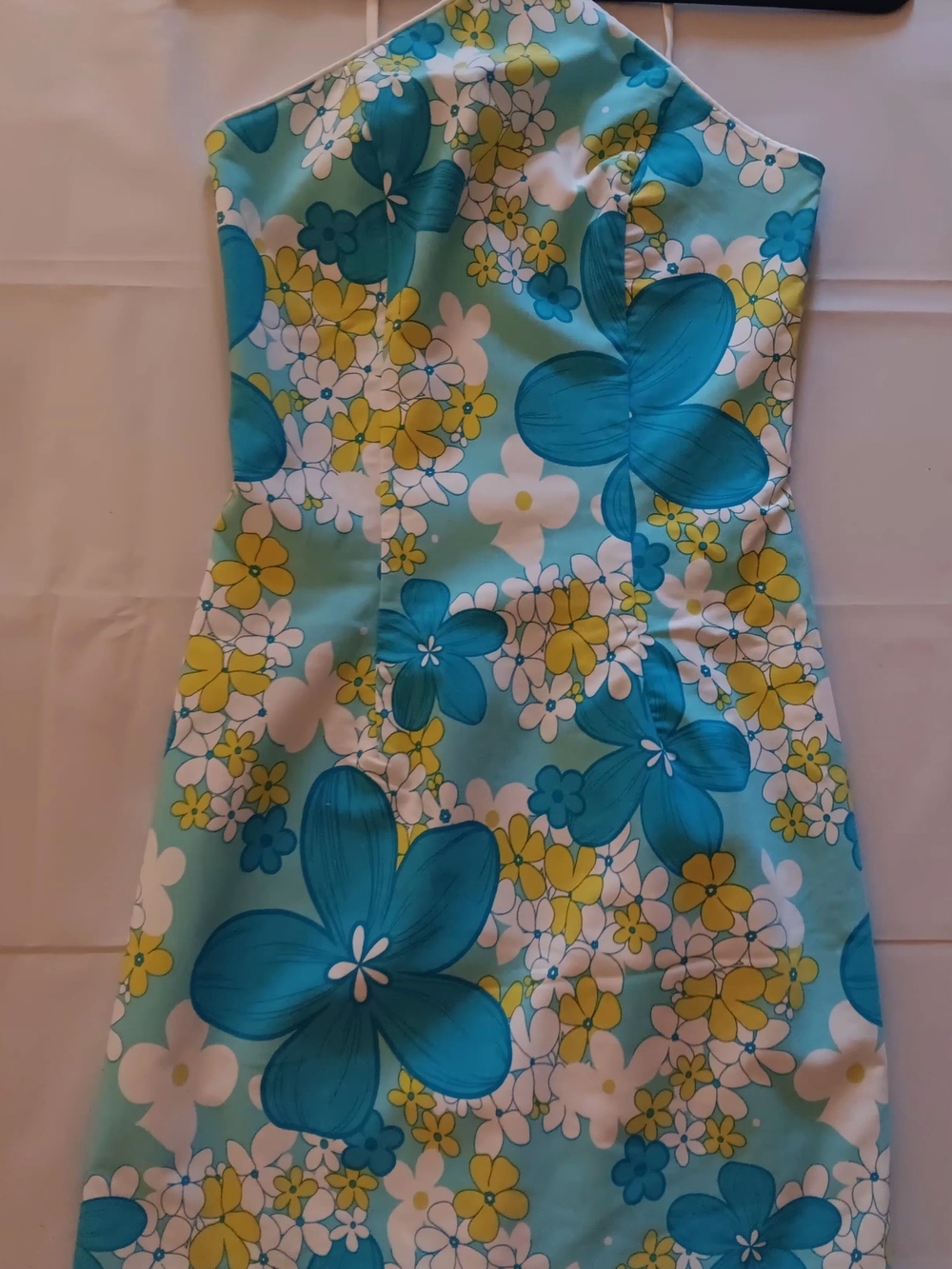 Vintage Y2K Jodi Kristopher 60s Style Flower Power Mini Halter Dress